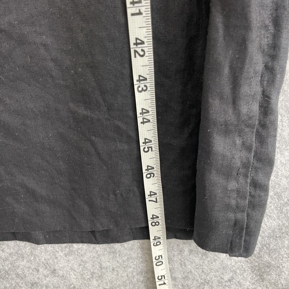Vintage Ann Taylor Linen Dress Womens 10P Black Sleeveless Slits Minimal Modest - Picture 7 of 12